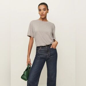 Reformation Liam Oversized Tee in Heather Taupe